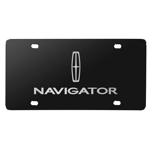 Lincoln Navigator 3D Dual Logo Black Stainless Steel License Plate