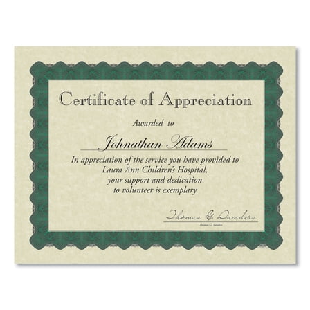 Great Papers! Metallic Green Border Certificate, 8.5"x 11", 100 Count (934200)