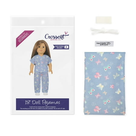Sewing Project Kit for Beginners - Doll Outfit Butterflies- Sewing Machine Project