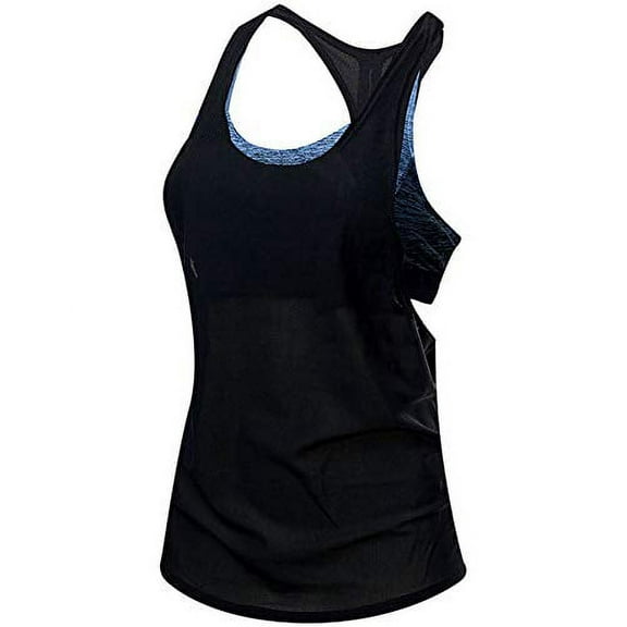 Tyr Fitness Swimsuit Top HARPER 2in1 (Small, Black)