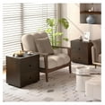 thumbnail image 3 of Dark Brown Nightstand with 2 Drawers, 20.9" Farmhouse Bedside Table Solid Wood Knobs Storage End Table for Bedroom - Sturdy MDF & Easy Assembly, 3 of 3