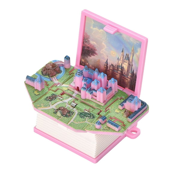 3D Castle PopUp Keychain Mini Book Toy for Kids Small Gift Cube Design Easy Fold Portable for Schoolbag Key Decoration