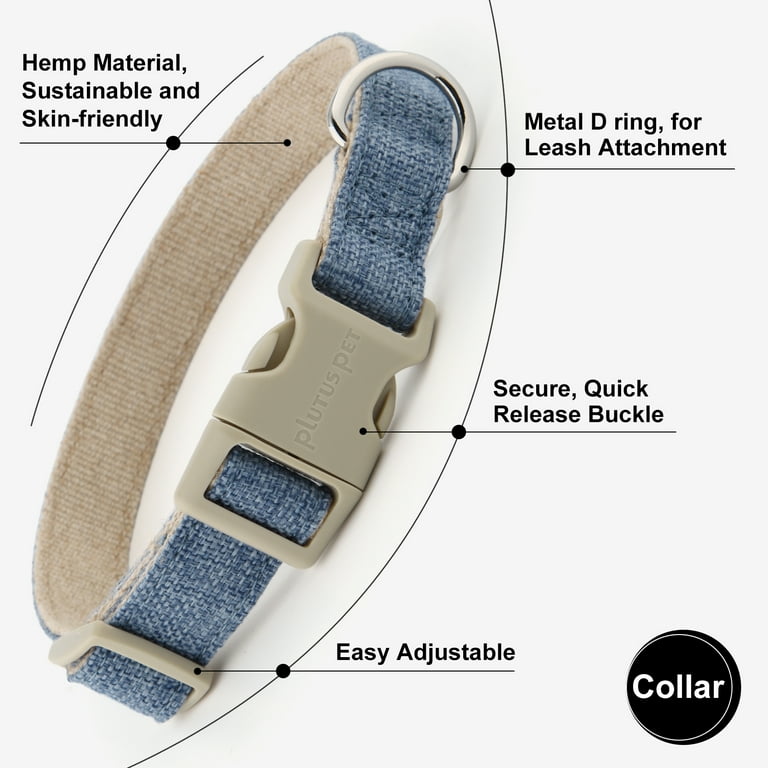 Plutus Pet Cotton Hemp Collar and Leash Set, Adjustable photo 3