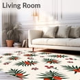 thumbnail image 2 of ODIKA 8'x10' Machine Washable Non-Slip Area Rug, Rustic Pinecone Berry Hearth Decoration Seasonal Gift Selection High Traffic Rug, Ivory, 732224, 2 of 7