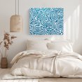 thumbnail image 3 of Blue Swirling Lines Canvas Print Wall Art, Curves Waves Modern Abstract Wall Decor Modern Artwork Paintings Pictures for Living Room Framed and Stretched Ready to Hang 20" x 24", 3 of 9