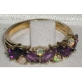 thumbnail image 4 of LBG British Made 14k Yellow Gold Natural Amethyst & Opal Womens Eternity Ring - 33 size options, 4 of 5