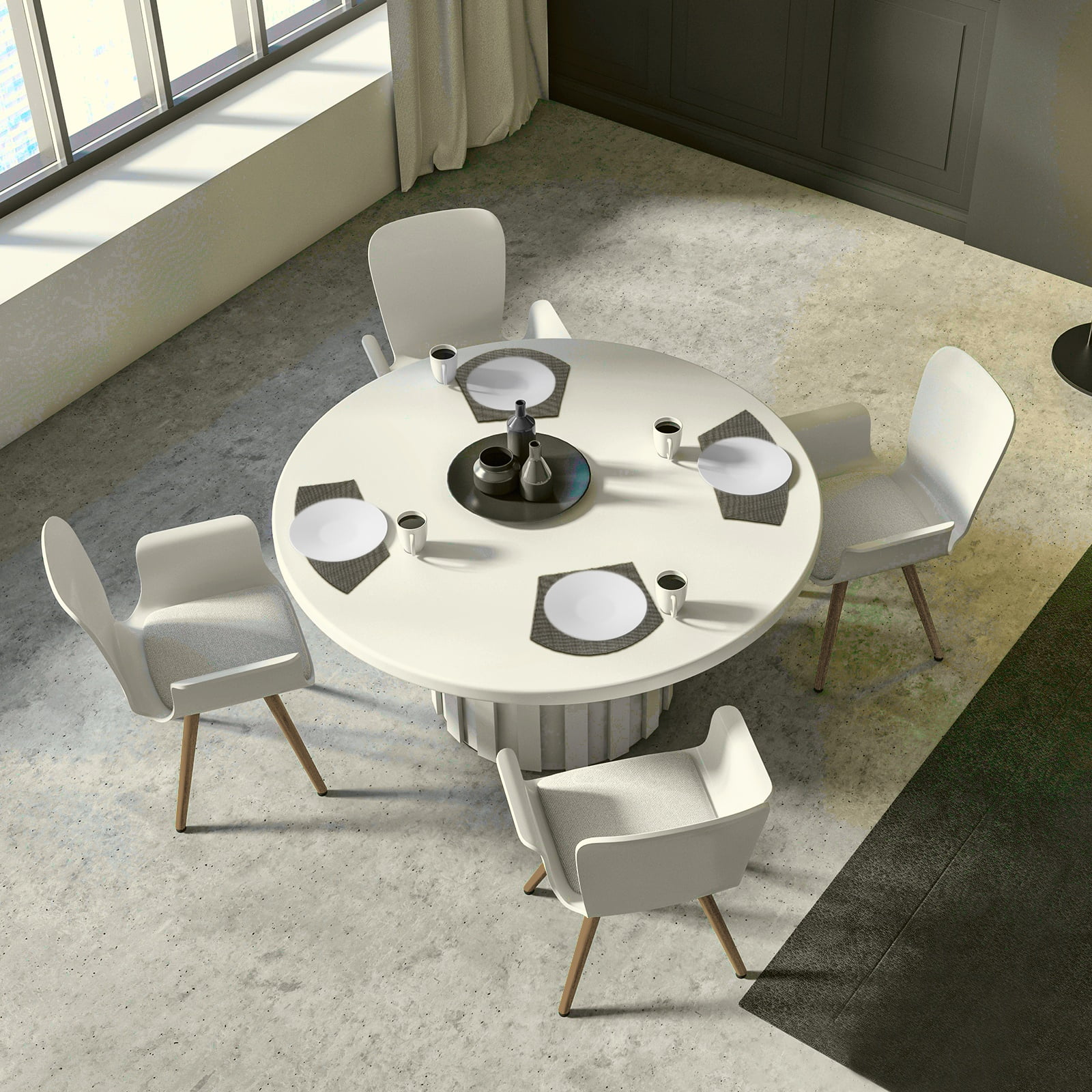 Uxcell 4pcs Wedge Placemats 18" x 12" Woven Vinyl Round Table Placemats, Coffee