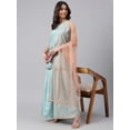 thumbnail image 3 of Janasya Indian Women's Sea Green Poly Silk Embroidered Kurta with Palazzo and Dupatta, 3 of 9