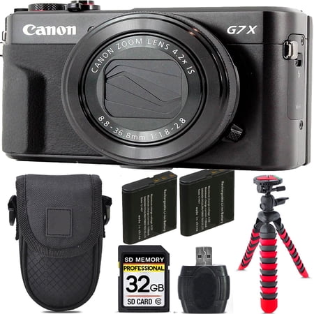 Canon PowerShot G7 X Mark II Camera + Extra Battery +Tripod + Case -32GB Kit