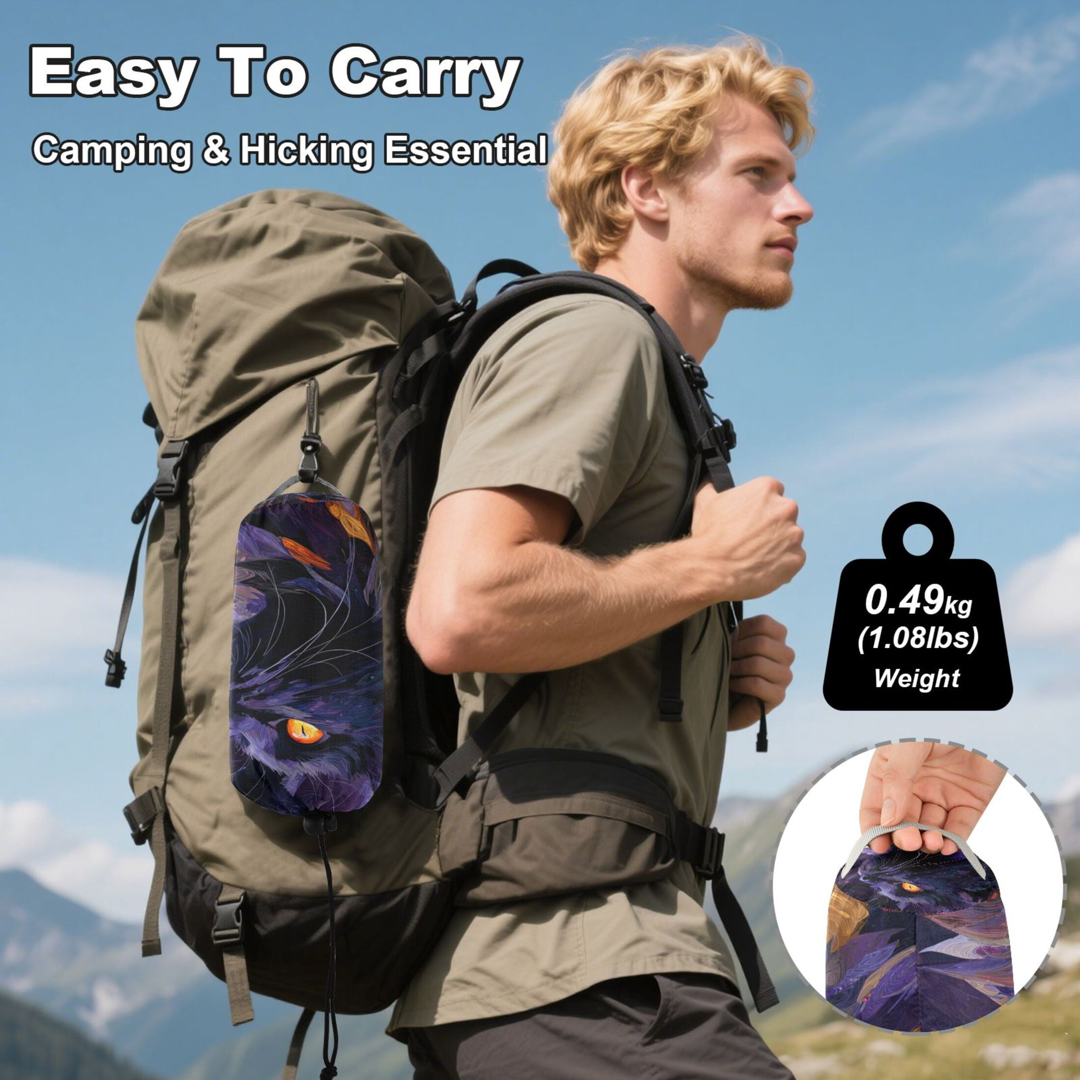Hanging Hammock Portable Travel Camping For Outdooor Beach Camping Hiking A Cat