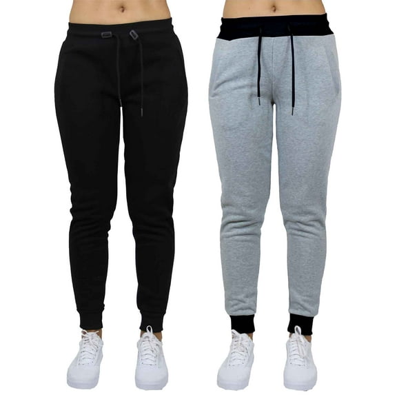2-Pack Womens French Terry Fashion Jogger Lounge Pants (S-2XL)