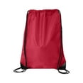 thumbnail image 2 of Value Black Cord Drawstring Sports Backpack Bag, One Size, Red, 2 of 3