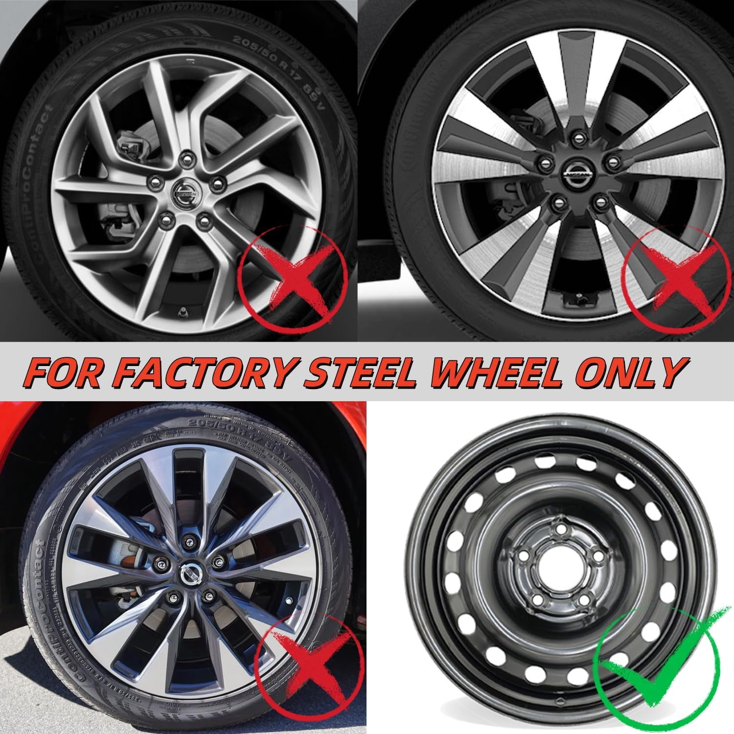 16" Wheel Covers Full Rim Snap On Hubcaps For 2013-2019 Nissan Sentra Set Of 4