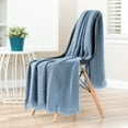 thumbnail image 2 of Chanasya Textured Waffle Acrylic Throw Blanket With Tassels - Lightweight and Super Soft Modern Woven Blanket for Couch, Home, Living Room, and Bedroom Décor(50x65 Inches) Blanket, 2 of 6