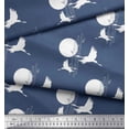 thumbnail image 3 of Soimoi Poly Georgette Fabric Bamboo Tree,Moon & Stork Bird Decor Fabric Printed Yard 52 Inch Wide, 3 of 3