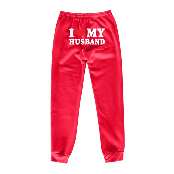 Gibobby Pantalones mujer moda Pantalones de chándal con forro polar para mujer, pantalones anchos y rectos, pantalones de correr(Rojo,G)