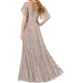 thumbnail image 5 of Encaje Vestidos De Madrina Mangas Largas - Vestidos De Noche Formales Boda, 5 of 5