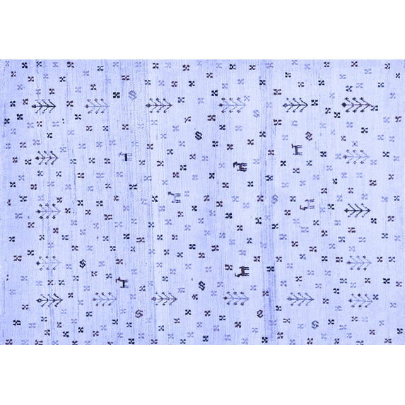 Ahgly Company Indoor Rectangle Solid Blue Modern Area Rugs, 8' x 10'