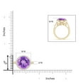 thumbnail image 3 of ANGARA Natural Classic Round 5.5 ct Amethyst Halo Ring with Diamonds in 14K Yellow Gold for Women (Size-12mm) | February Birthstone, Anniversary, Jewelry Gift for Women | Natural Amethyst Ring, 3 of 7