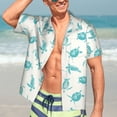 thumbnail image 5 of Lsque Turtle pattern Hawaiian Shirt for Men, Unisex Summer Beach Casual Short Sleeve Button Down Shirts-Medium, 5 of 9