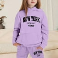 thumbnail image 2 of New York City-Inspired Letter Print Hoodie and Sweatpants Set for Girls – Stylish, Comfy, Everyday Wear with Empire State Design, 2 of 2