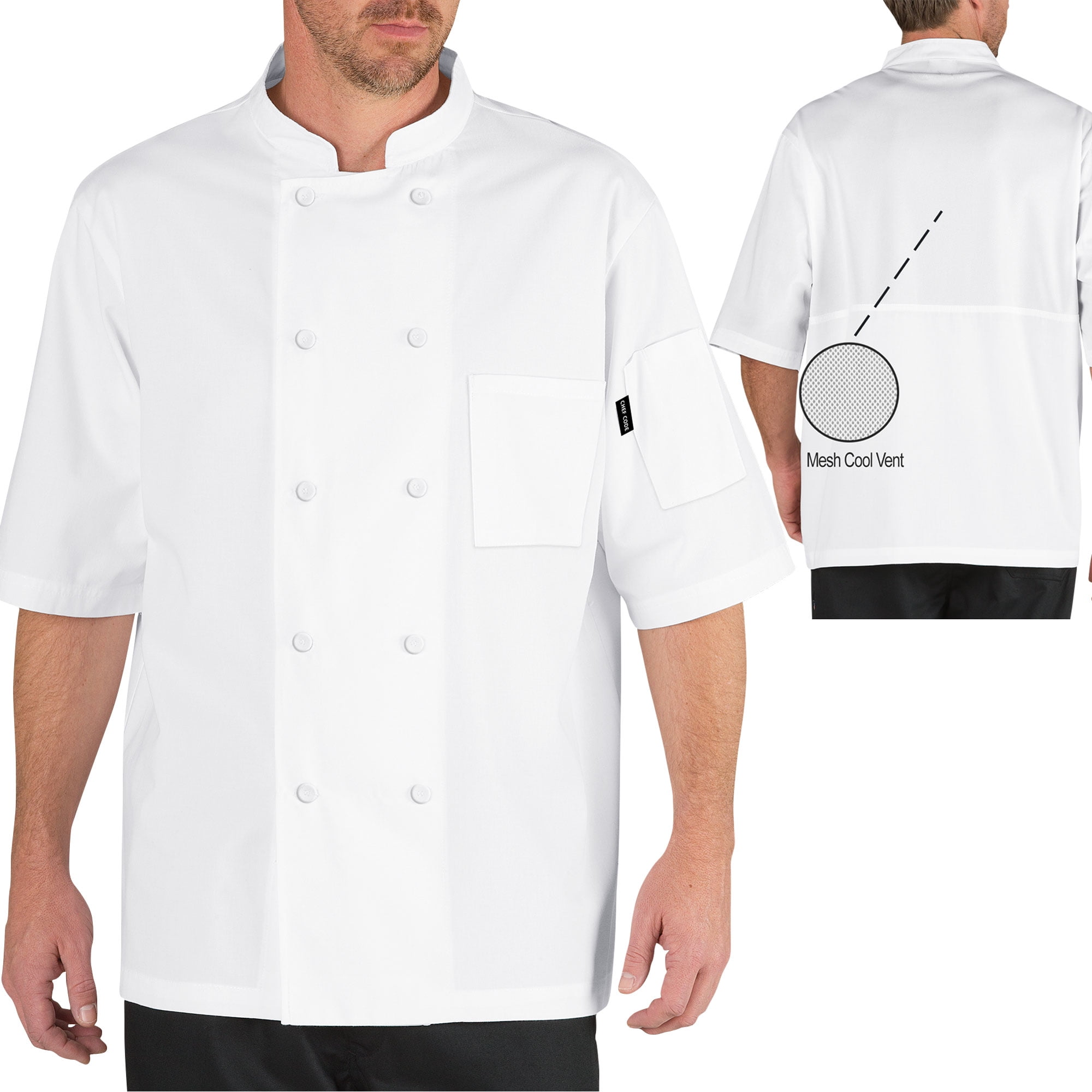 Cool Breeze Chef Coat and Elastic Waist Chef Pants Chef Code Bundle Pack 