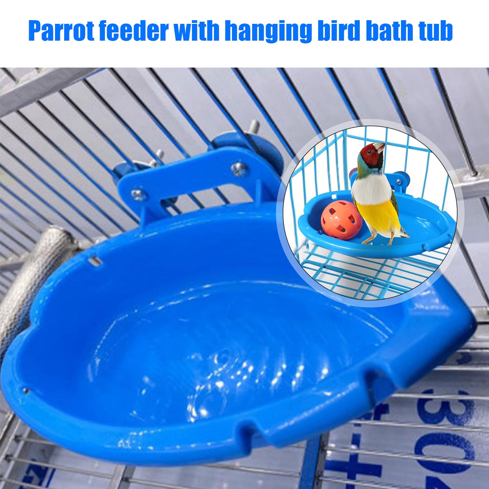 Buy TWSOUL Bird Bath Tub Bowl Box Portable Hanging Parrot Bathing Bowl