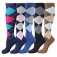 thumbnail image 1 of 5 Pairs Compression Socks for Men & Women 20-30 mmHg Circulation Support Recovery Socks for Nurses, Medical, Running, Cycling, Athletic (S/M), 1 of 6