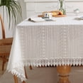 thumbnail image 3 of High Quality Washable Wrinkle Free Lace Tablecloth with Tassel for Dinning Table, 3 of 5