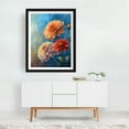 thumbnail image 2 of Vibrant Dahlias on a Blue Canvas - Illustration Floral Flowers Botanical Modern Art Nature Garden Black Framed Wall Art Print 5 x 7 inches, 2 of 3
