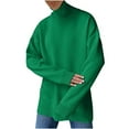 thumbnail image 2 of Qetyuw Womens Turtleneck Sweaters Oversized Long Sleeve Pullover Sweater Solid Color Chunky Casual Pullovers Jumpers, 2 of 6