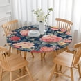 thumbnail image 3 of Pioneer Flower Floral Print Pattern Round Fitted Tablecloth with Elastic Edge,Dining Table Cover Waterproof,Outdoor Round Tablecloth for Camping,Dining,Indoor and Outdoor, 3 of 7