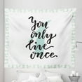 thumbnail image 1 of YOLO Tapestry, Hand Lettering Calligraphy with Popular Saying in Cursive Writing, Fabric Wall Hanging Decor for Bedroom Living Room Dorm, 5 Sizes, Mint Green White, by Ambesonne, 1 of 1