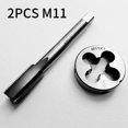 thumbnail image 1 of Lefu 2pcs/set HSS M11 X 1mm Tap & M11 X 1.0mm Die Metric Thread Right Hand M934, 1 of 6