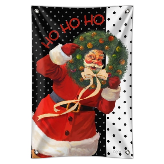 Christmas Holiday Santa Ho Ho Ho Wreath Home Business Office Sign