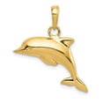 thumbnail image 3 of Real 14kt Yellow Gold Polished 3-D Dolphin Pendant; for Adults and Teens; for Women and Men, 3 of 5