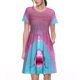 thumbnail image 1 of Balery Pink Shark Pool Fantasy Vestidos sueltos de manga corta para mujer, vestidos de verano 2025, vestidos casuales de corte A con vuelo., 1 of 6