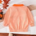 thumbnail image 5 of Kakishop Little Boy Girl Spooky Graphic Striped Embroidered Zip-up Mock Neck Long Sleeve Pullover Tops Kids Autumn Winter Clothes, 2-3 Years, 5 of 9