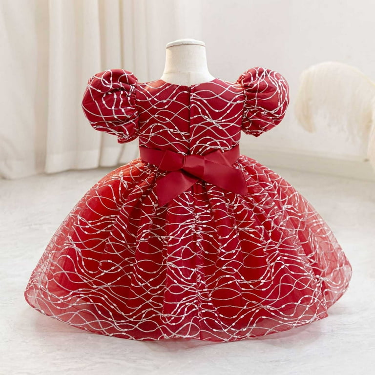 SERTG Little Girls' Party Dress Sheer Paneled Skirt with Back Zipper Short Sleeve Round Neck Princesse Outfit for 6 Months-4 Years(Red,4 Years) - Walmart.com SERTG Little Girls' Party Dress Sheer Paneled Skirt with Back Zipper Short Sleeve Round Neck Princesse Outfit for 6 Months-4 Years(Red,4 Years) - Walmart.com