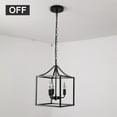 KUDOSALE 16" 3Light Farmhouse Lantern Chandelier, Bird Cage Entry
