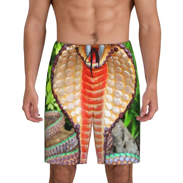 Fotbe Cobra Snake Pantalones Cortos de Pijama para Hombre, Ropa de Dormir, Pantalones de Pijama Cortos para Hombre-Large