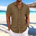 thumbnail image 1 of Dvkptbk Chemise Décontractée à Col Rabattu Manches Courtes Fermeture à Boutons pour Hommes, 1 of 6