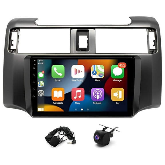 Android 15 Car Stereo 2GB 32G 9in Touchscreen Bluetooth WiFi for Toyota 4Runner 2009-2019 Wireless CarPlay Android Auto GPS FM SWC Mirror Link AHD Cam