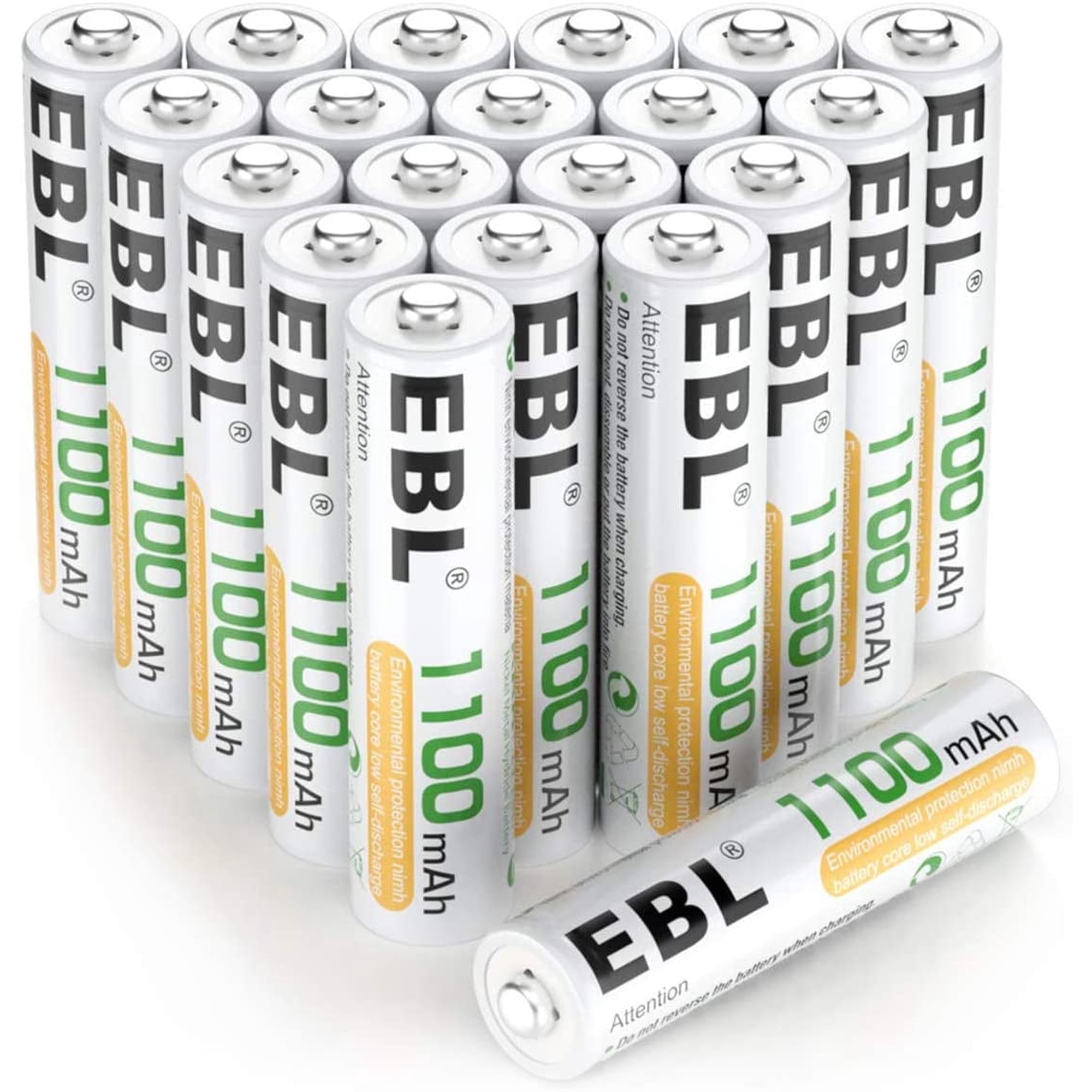 EBL 20 Pack AAA Rechargeable Batteries Ni-MH 1100mAh 1.2V Re-useable Triple A Battery