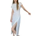 thumbnail image 3 of Sentmoon Winter Dresses for Women Summer Date Night Dress Short Sleeve Vacation Plus Size Cute Dresses for Women Hawaiian Accessories for Women for Fitness and Exercise White M, 3 of 6