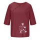 thumbnail image 4 of Blusas de Manga Corta para las Mujeres Impresas Cuello Redondo Camiseta Casual, Blusa de Algodón de Imitación para las Mujeres, 4 of 4