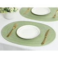 thumbnail image 5 of Unique Bargains Farmhouse Placemats Oval Placemats for Dining Table 6pk Green 19.7x14Inch, 5 of 6