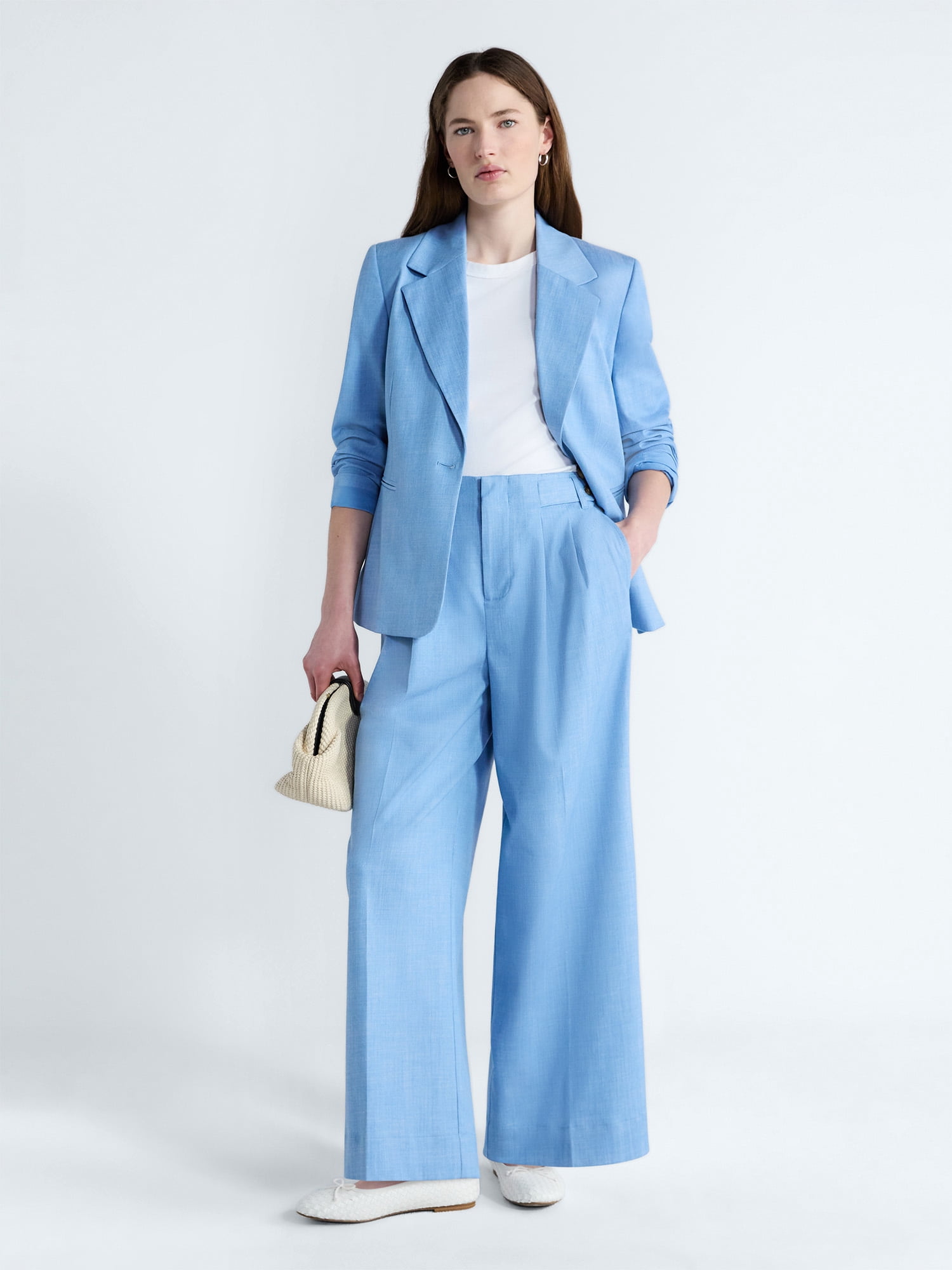 Free Assembly Women's and Women's Plus High Rise Wide Leg Cropped Pants, 27" Inseam, Sizes XS-4X