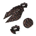 thumbnail image 3 of Unique Bargains 1 Pc Floral Triangle Ribbon Scrunchies Black, 3 of 5
