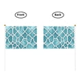 thumbnail image 5 of Handheld Flag Double-Sided Hand Waving Flag 8.2×5.5in Used For Team Activities Or Decoration In Decorative Places Turquoise Moroccan Trellis Hand-Drawn Sketch_62922_1 Six Piece, 5 of 8